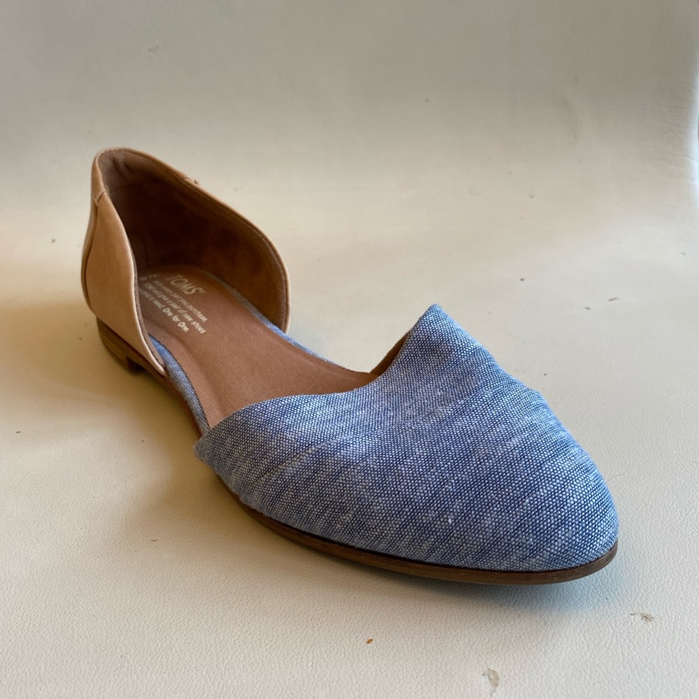 Toms Jutti D'Orsay Flats in honey & blue